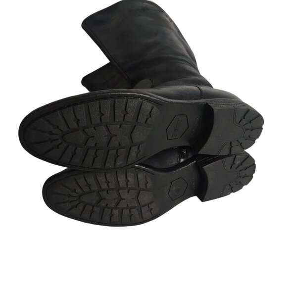 Born Boots Womens Size 9.5 Black Leather Knee High Wide Calf Riding Zip F71009 - Picture 6 of 13